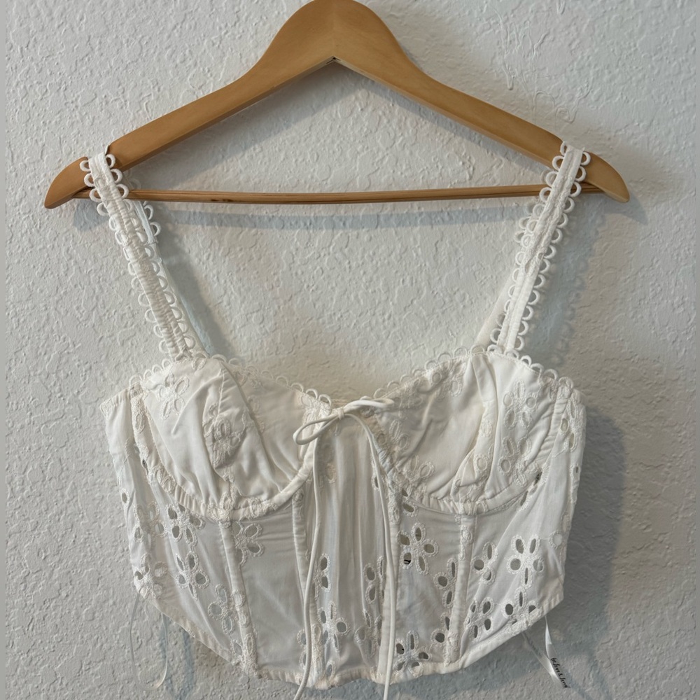For Love & Lemons x Eyelet Bustier Blouse